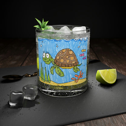 Sea Turtle Beach Sand Ocean Bar Glass