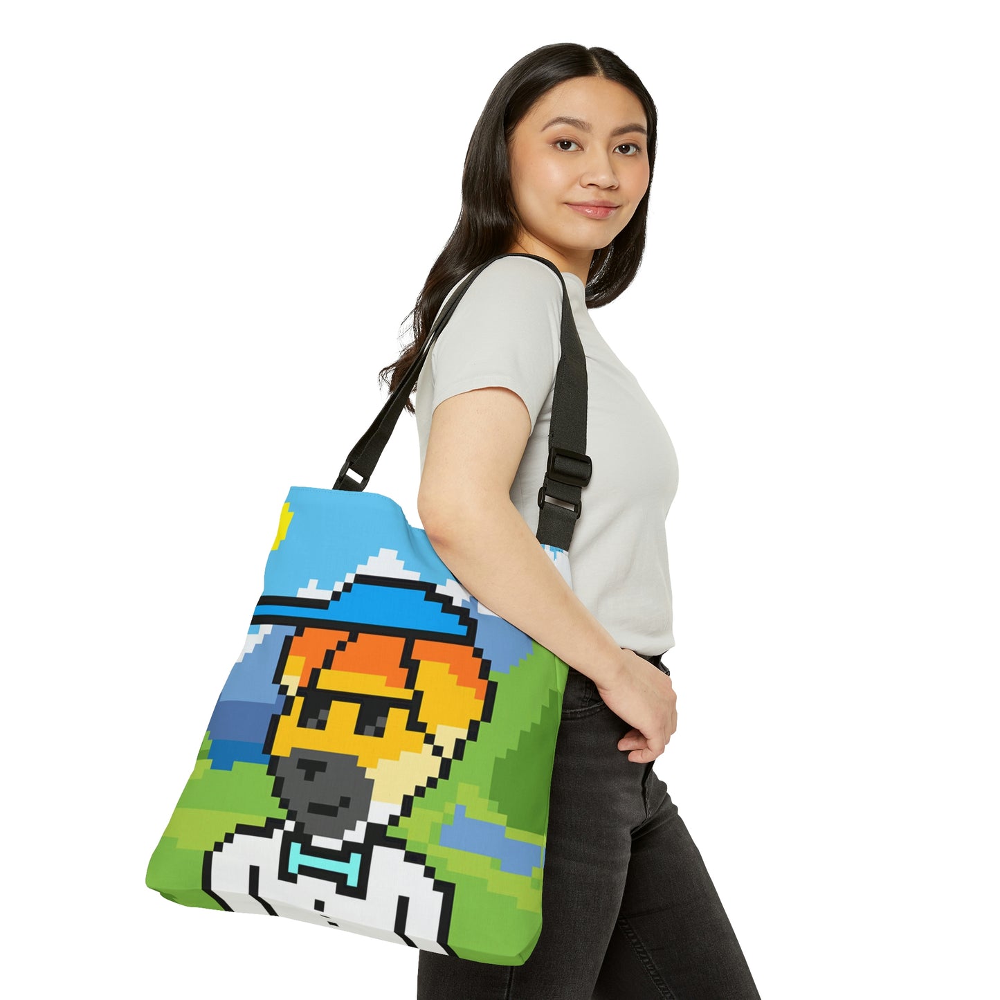 Dog Animal Pet Pixel Adjustable Tote Bag (AOP)