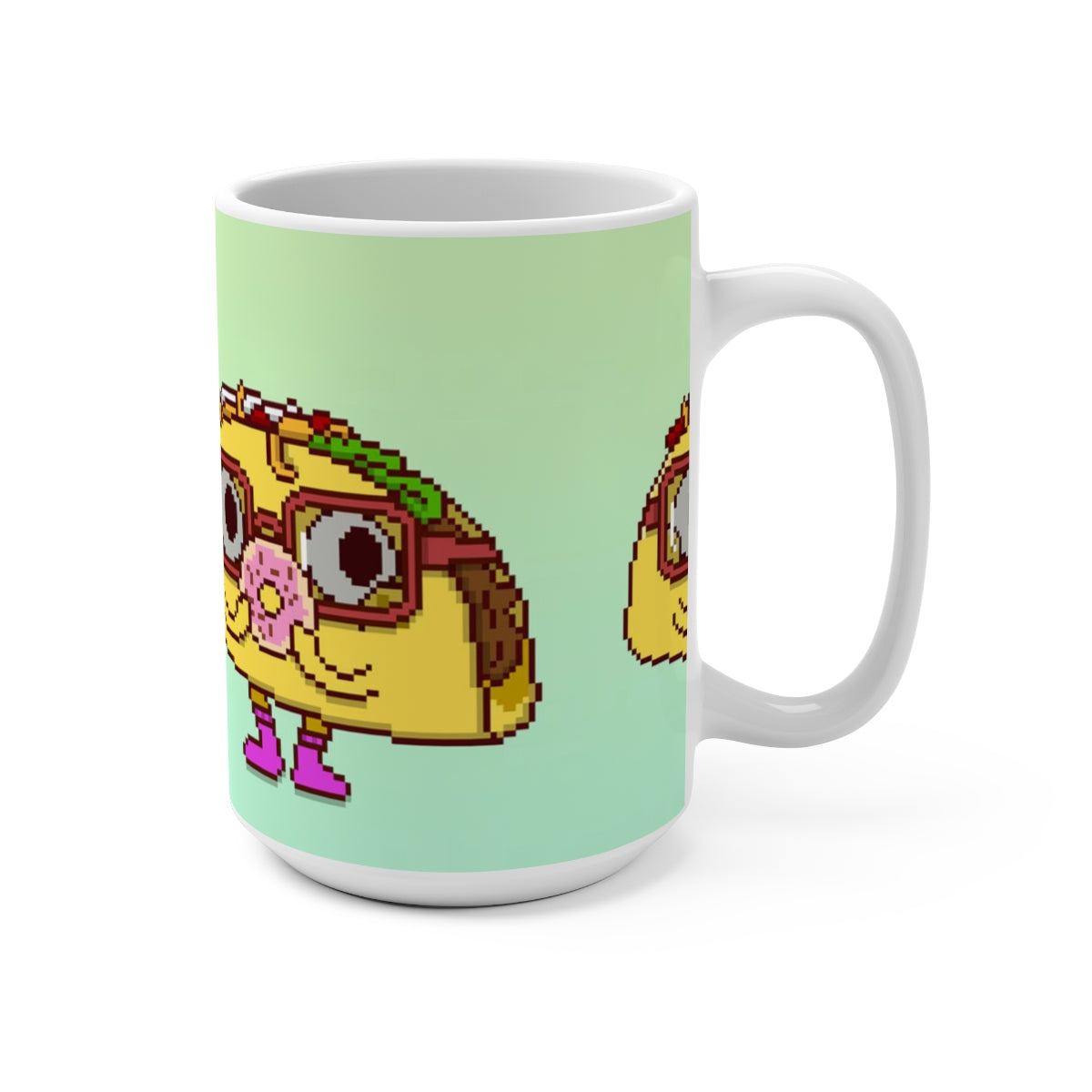 Donut Cartoon Taco Coffee Mug 15oz