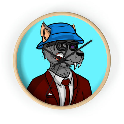 Maroon Business Suit Werewolf Wall clock