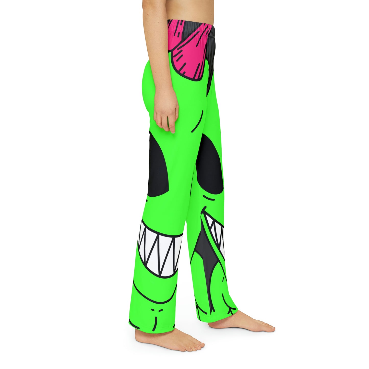 Spiked Pink Hair Muscle Alien Visitor Kids Pajama Pants