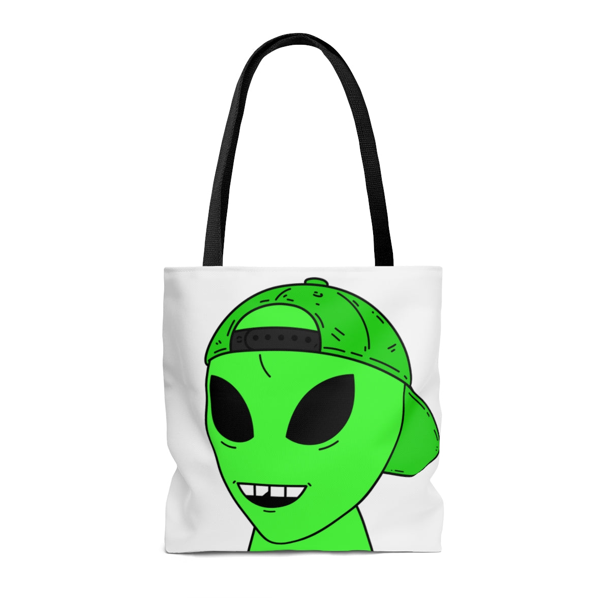 El visitante alienígena verde con sombrero AOP Bolsa de tela