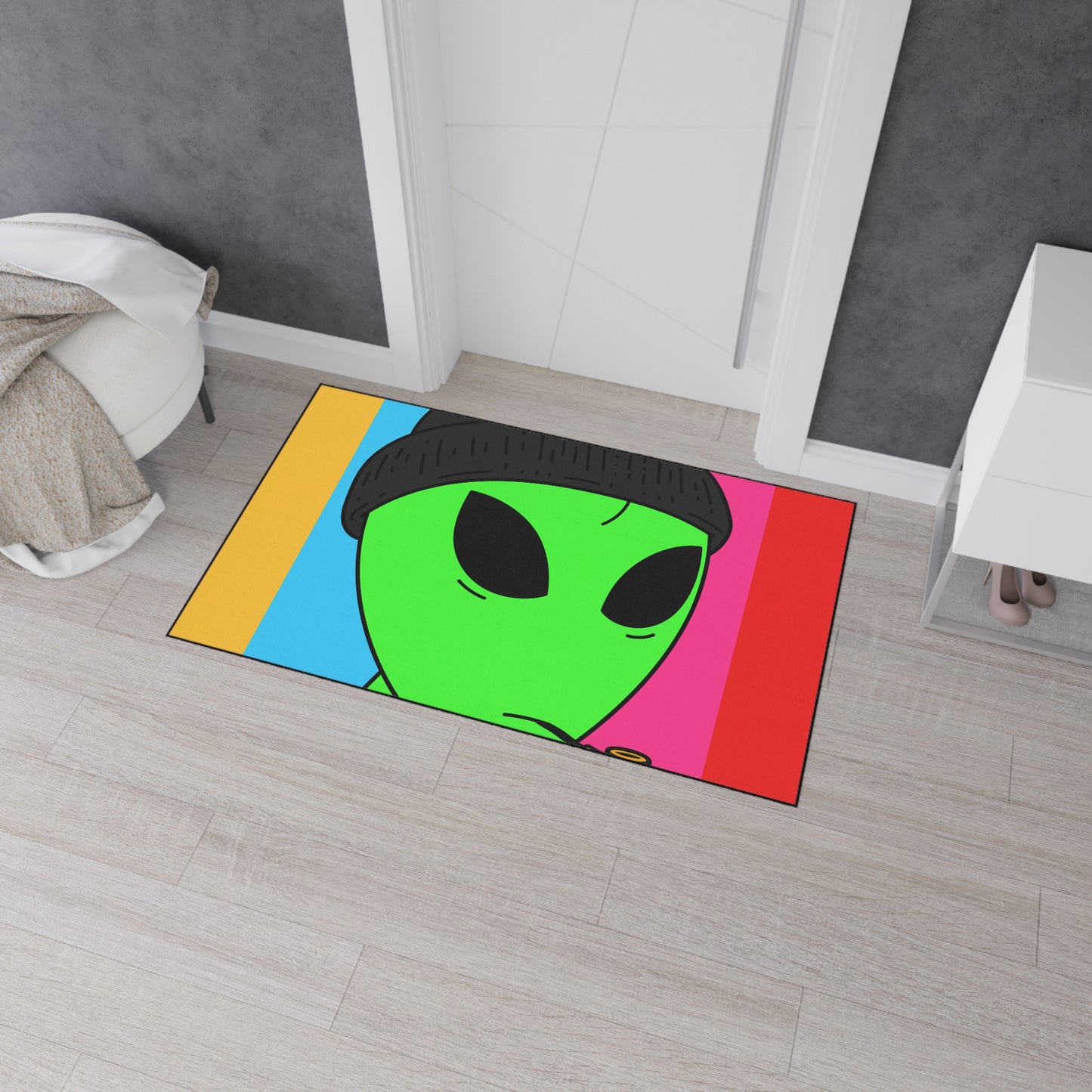 Pipe Smoker Vintage Style Alien Heavy Duty Floor Mat