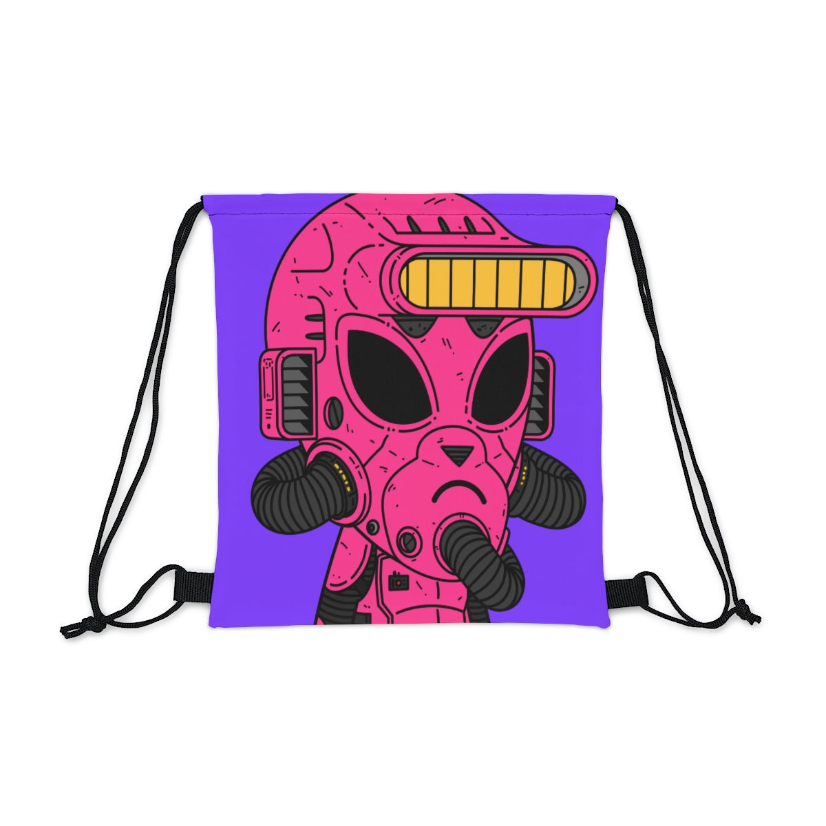 Armored Pink Future Alien Cyborg Machine Visitor Outdoor Drawstring Bag