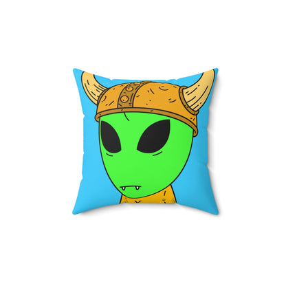 Viking Alien Visitor Sci fi Space Characer Cartoon Spun Polyester Square Pillow