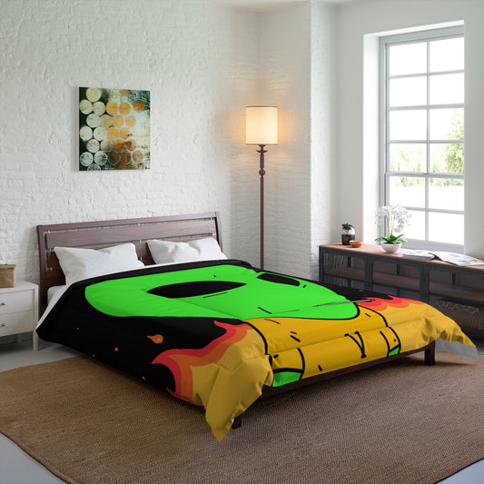 Space Alien UFO SCI FI Sucker Visitor Fire Flame Blazing heat Galactic Bed Comforter