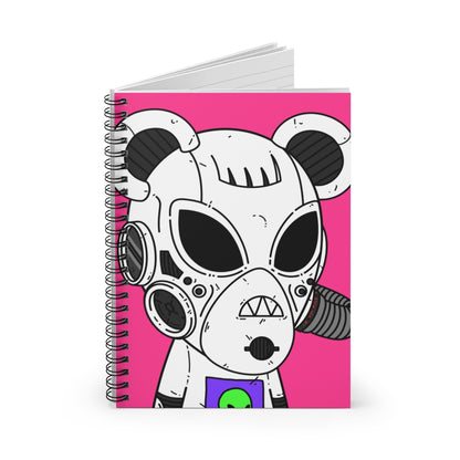 Armored White Mouse Ears Future Alien Cyborg Machine Visitor Spiral Notebook - Ruled Line