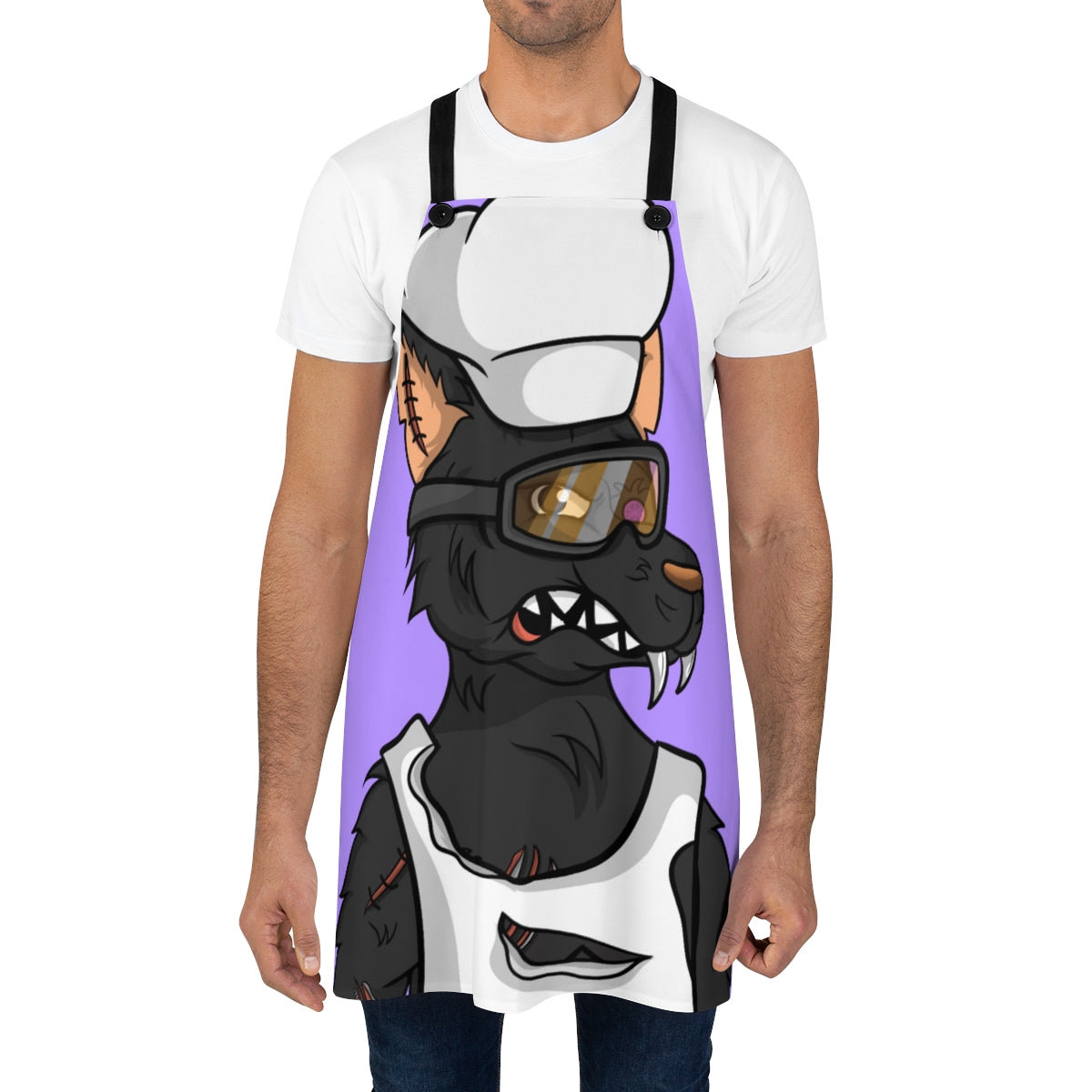 Chef Hat Cooking Wolf Muscle Shirt Ski Goggles Black Fur Cyborg Apron