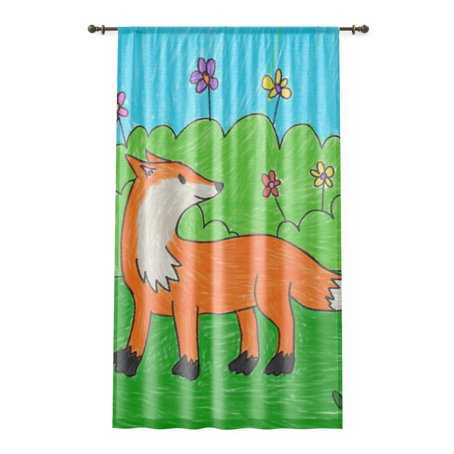 Fox Woodland Animal Foxy Window Curtain