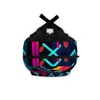 Vibrant Trendy Neon Abstract Geometric Pattern Design Backpack