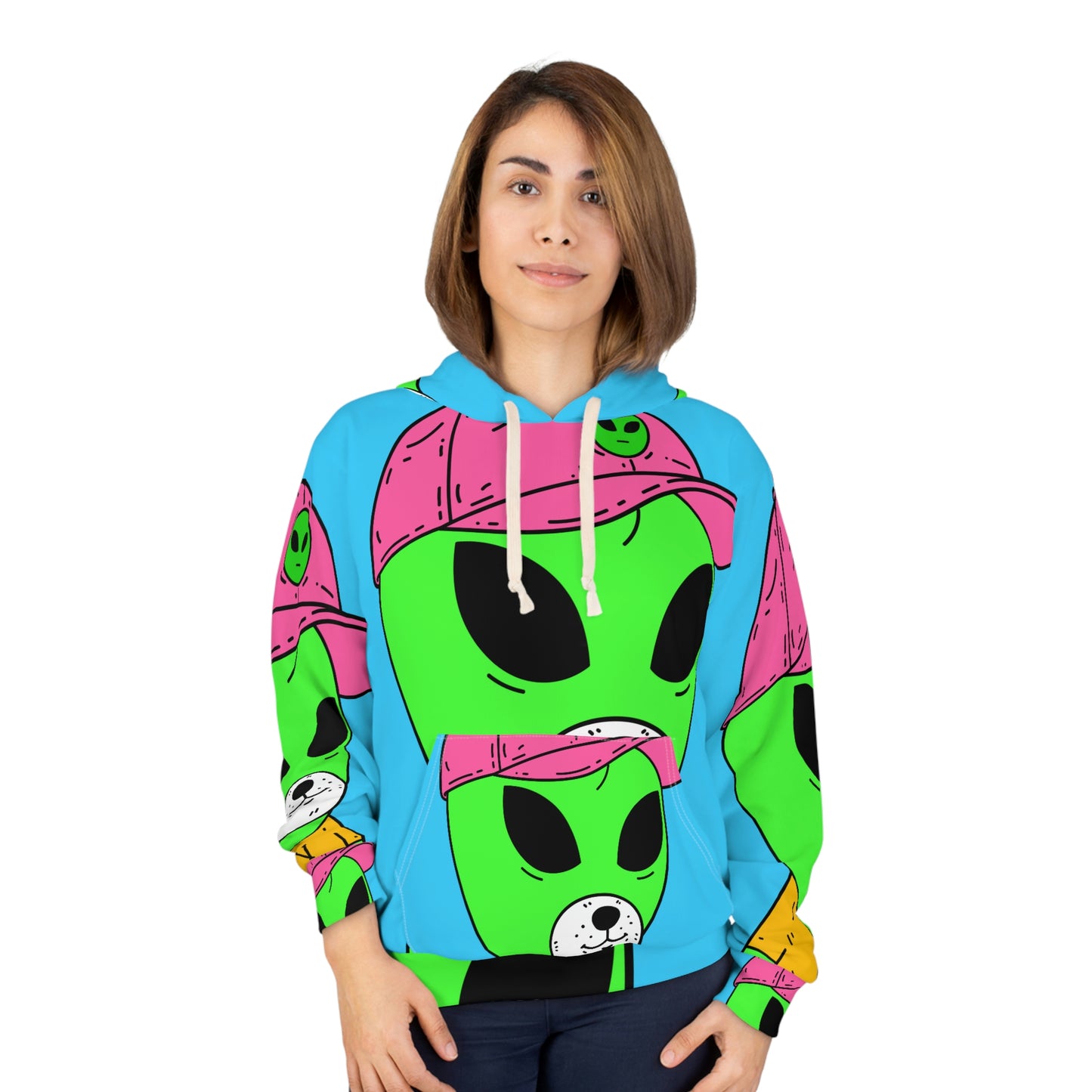 Perro Oso Animal Anime Visitante Alien AOP Sudadera con capucha unisex 