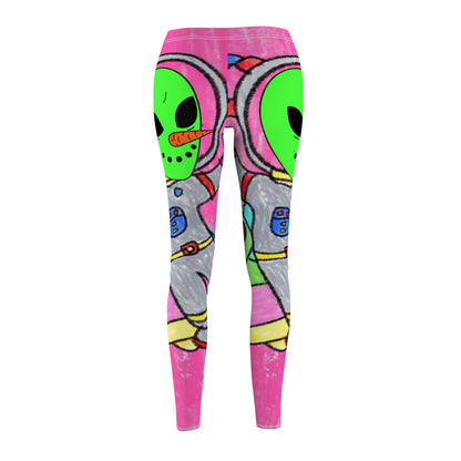 Veggie Visi Alien Vegetable Visitor UFO Women's Cut & Sew Casual Leggings