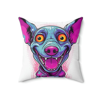 Dog Alien Retro Cartoon Style Spun Polyester Square Pillow