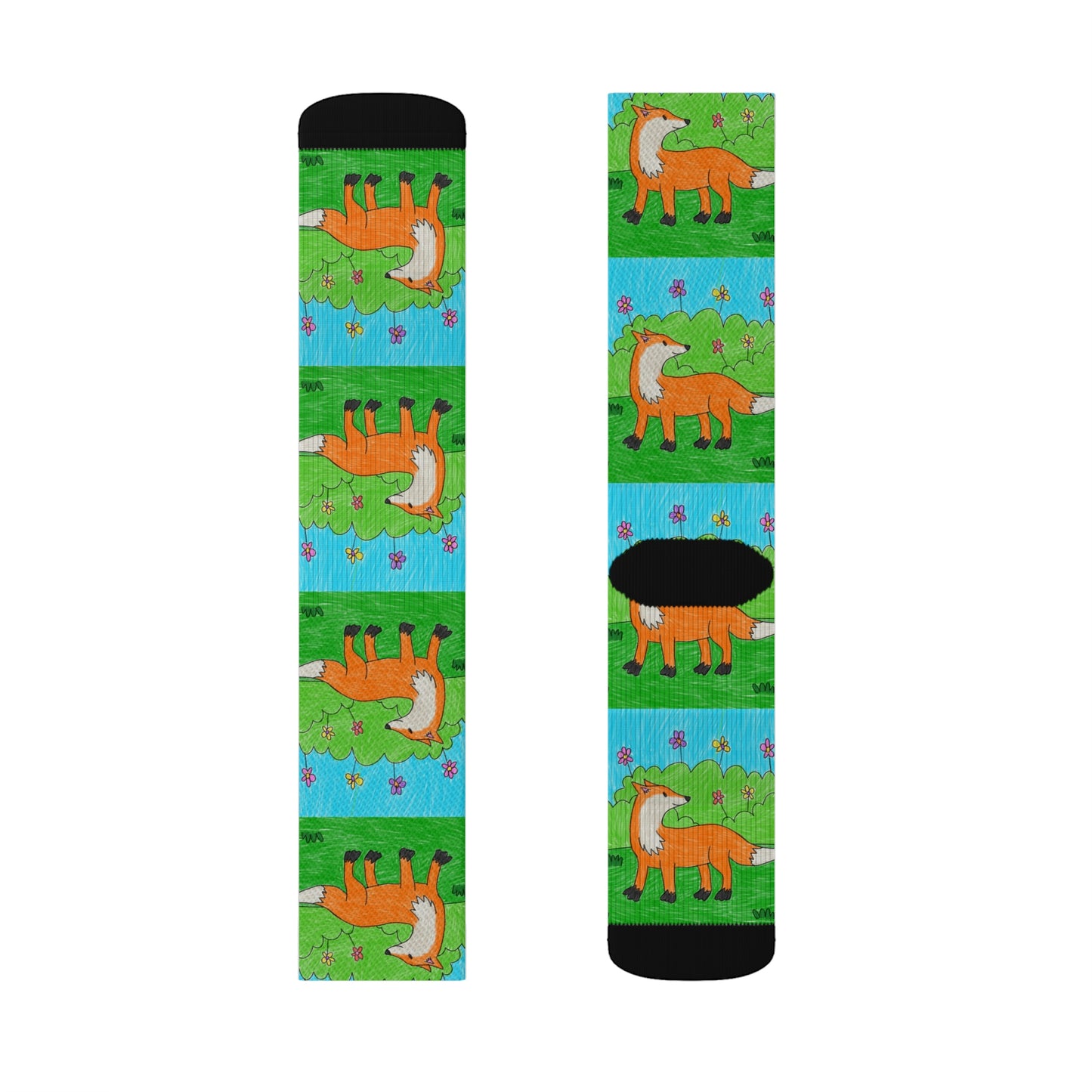 Fox Woodland Animal Foxy Sublimation Socks