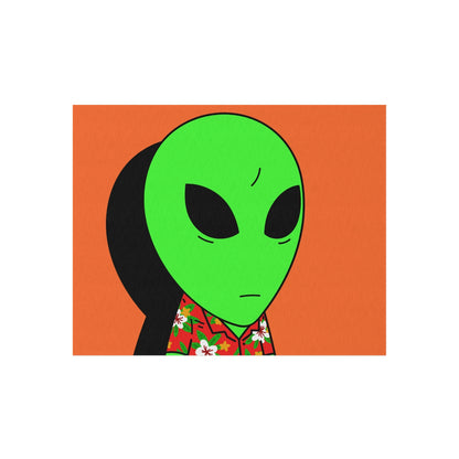 Hawaiian Shirt Green Alien Visitor Shadow Outdoor Rug