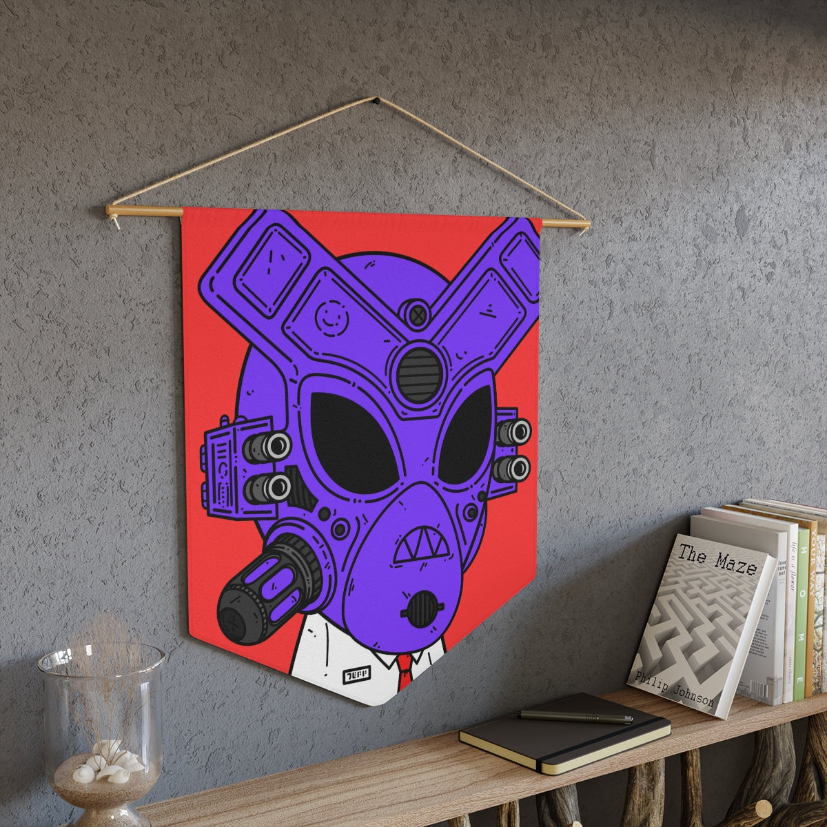 Jeff Shirt Tie Armored Purple Future Alien Cyborg Machine Banderín visitante