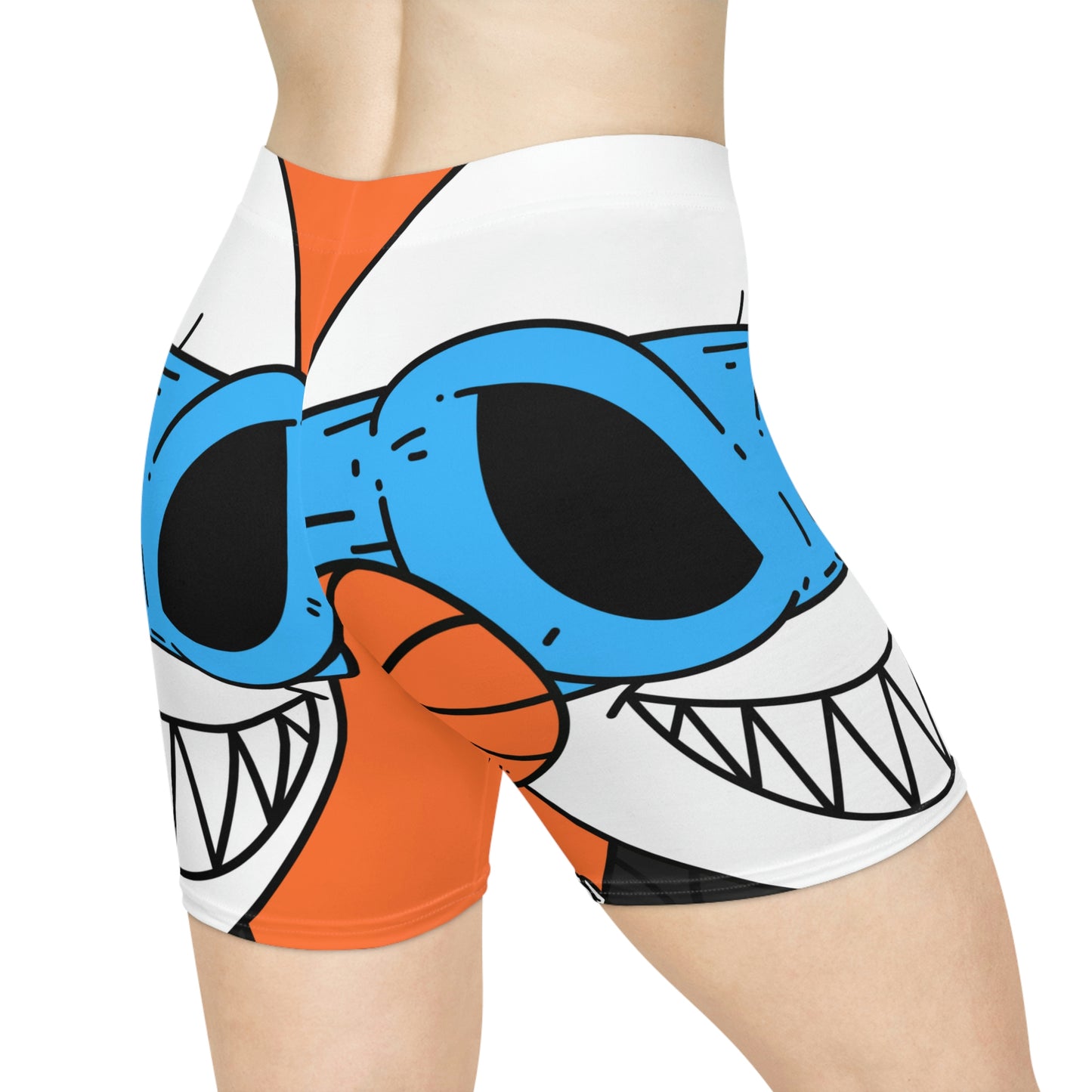 Alien BBall Sport Ninja Mask Orange Basketball Women's Biker Shorts