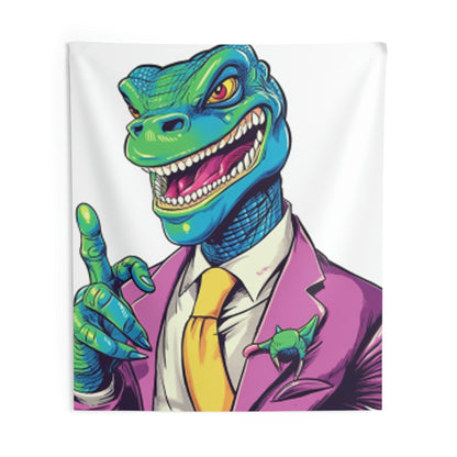 Business Dinosaur CEO Savy Indoor Wall Tapestries