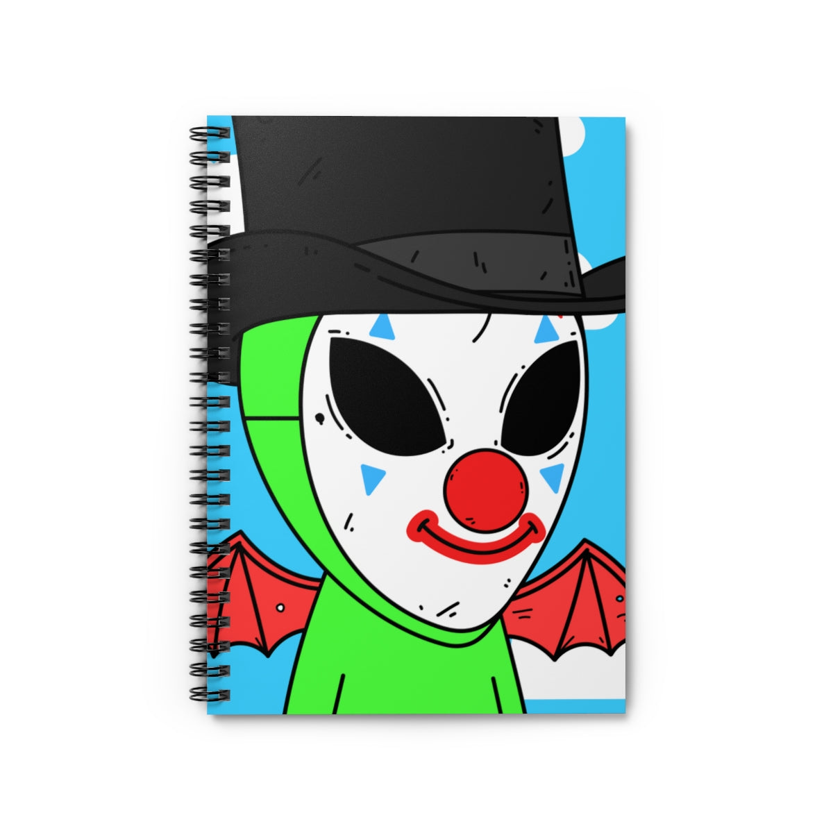 Alien Clown Flying Space Cartoon Spiral Notebook - Ruled Line