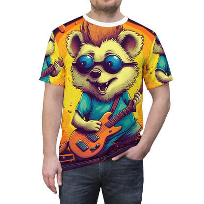 Hedgehog Furry Cute Guitar Music Graphic Unisex Cut & Sew Tee (AOP)