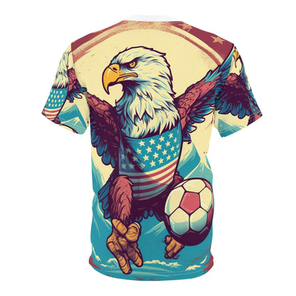 American Bald Eagle Soccer Athletic Team USA Graphic Unisex Cut & Sew Tee (AOP)