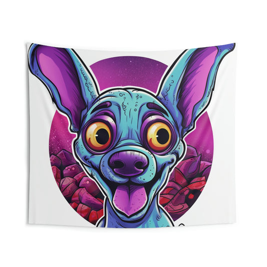 Classic Alien Dog Space Cartoon Style with a Retro Twist Indoor Wall Tapestries