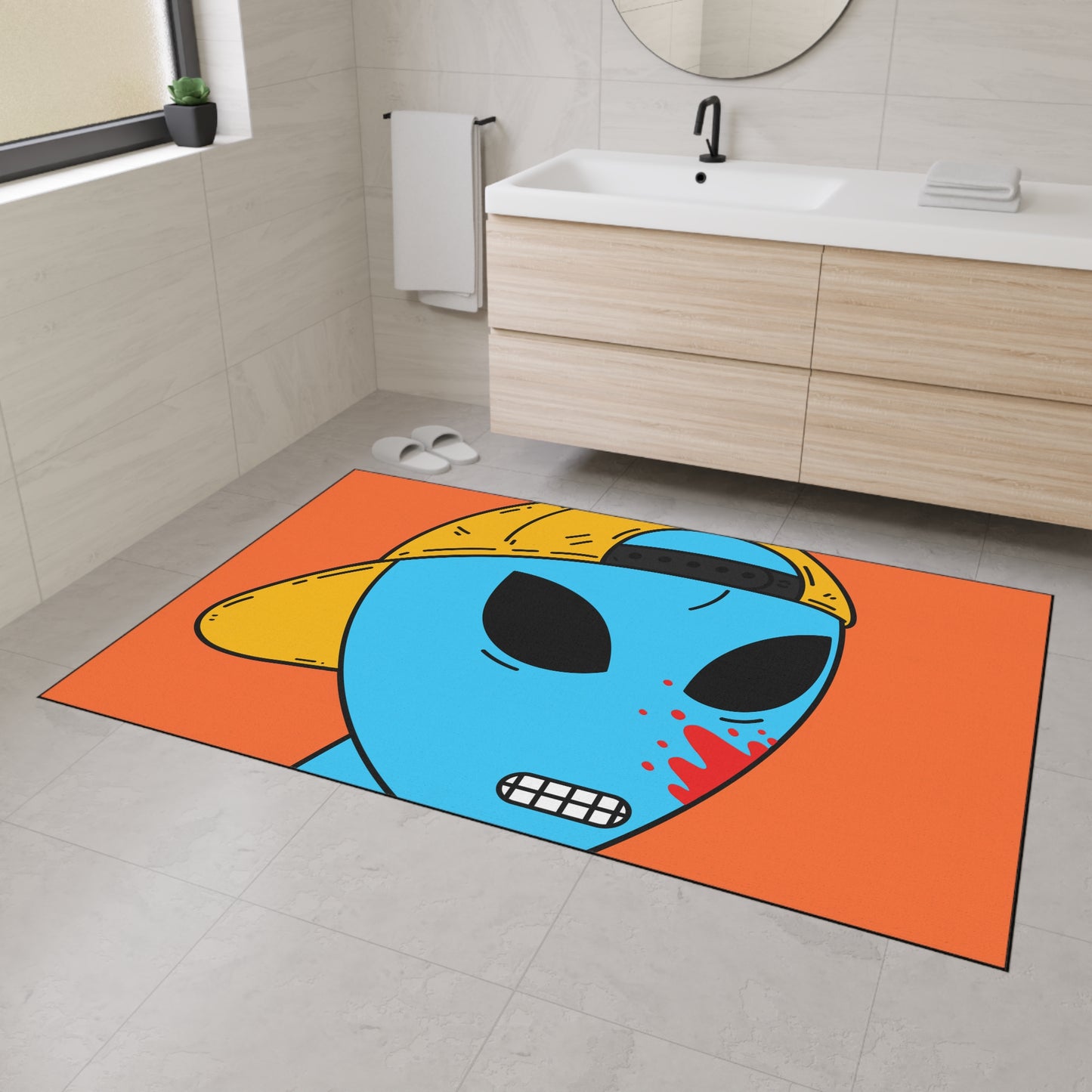 Blood Blue Alien Visitor Heavy Duty Floor Mat