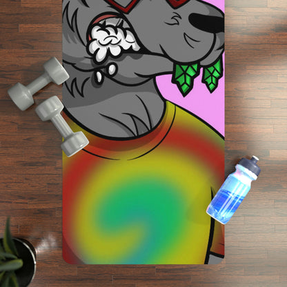 Valentine Heart Wolf Werewolve Tiedye Rubber Yoga Mat