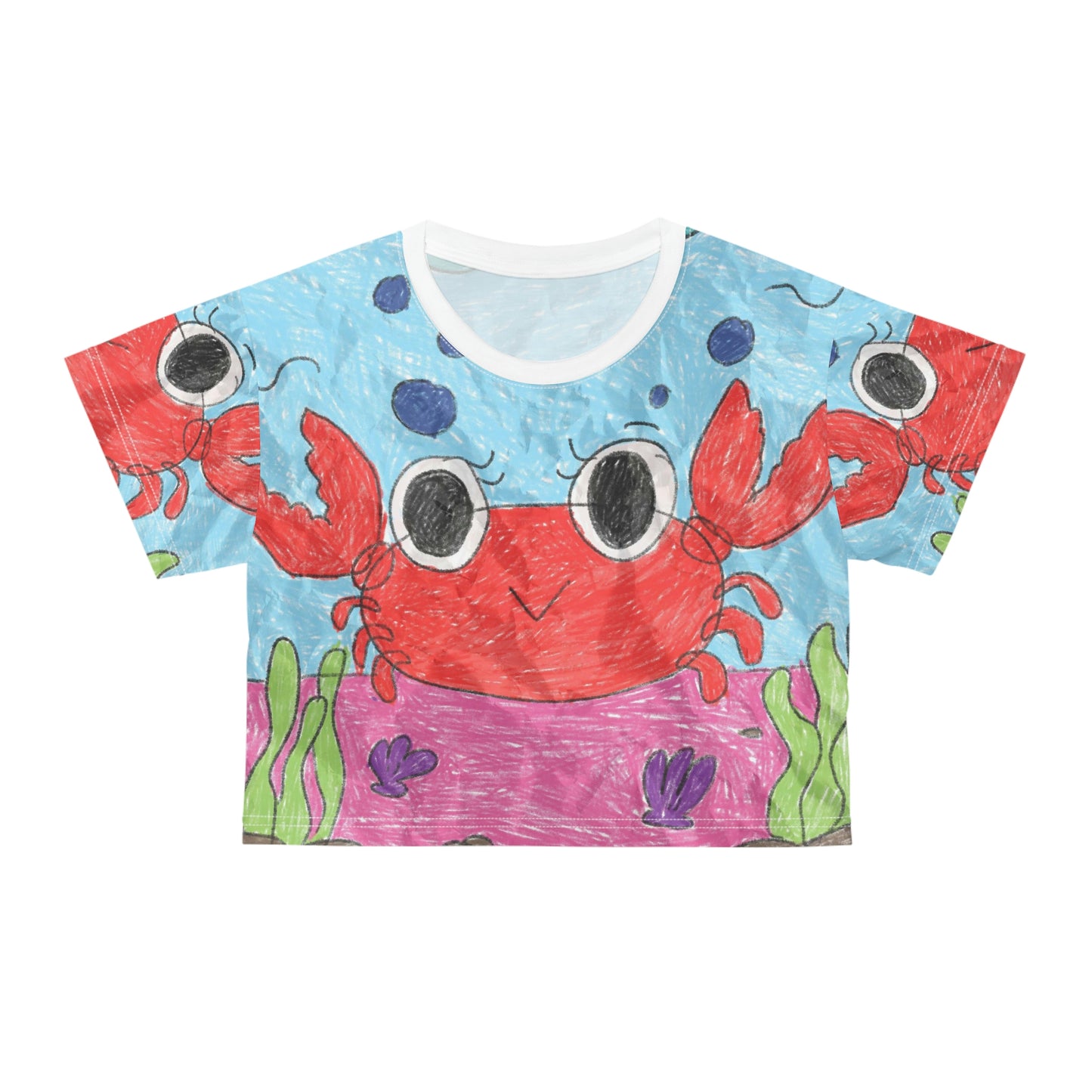 Lobster Crab Graphic Sea Lovers AOP Crop Tee