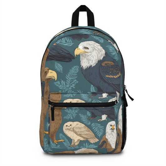 American Wildlife Symbols: Bald Eagles, Hawks, Birds Design Backpack