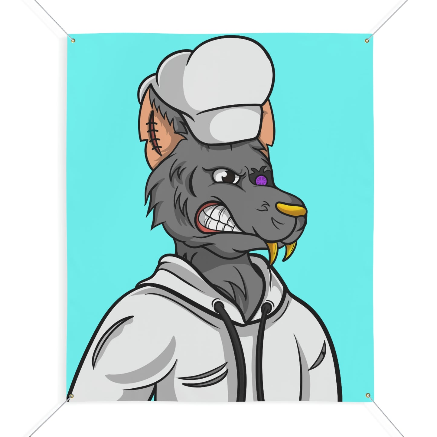 Jefe Chef Cocinero Lobo Hombre Lobo Cyborg Matte Banner 