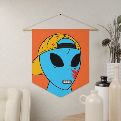 Blue Blood Visitor Alien Cartoon Pennant