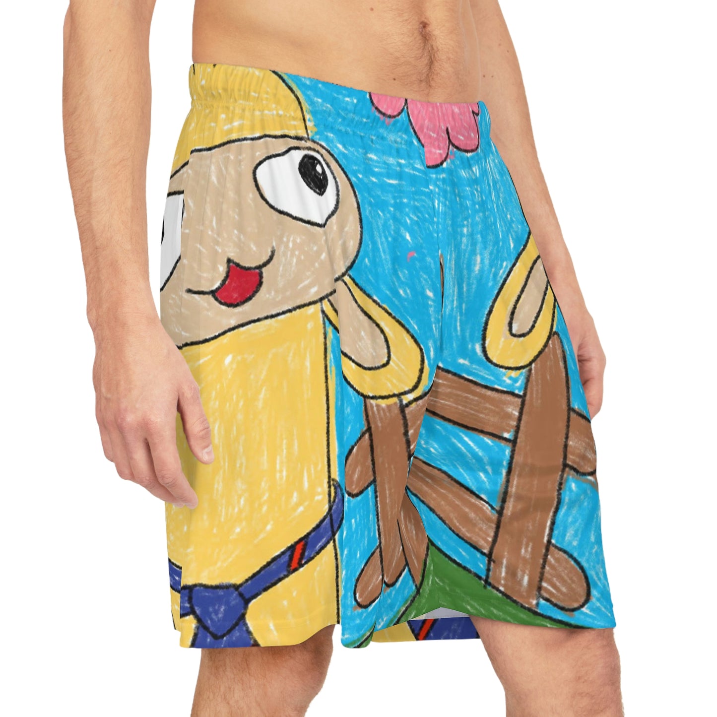 Llama Lovers: Heart and Animal Basketball Shorts (AOP)