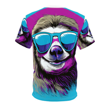 Galactic Sloth Retro-Inspired Animal Unisex Cut & Sew Tee (AOP)