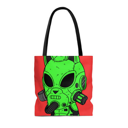Cat Ears Armored Green Future Alien Cyborg Machine Visitor AOP Tote Bag
