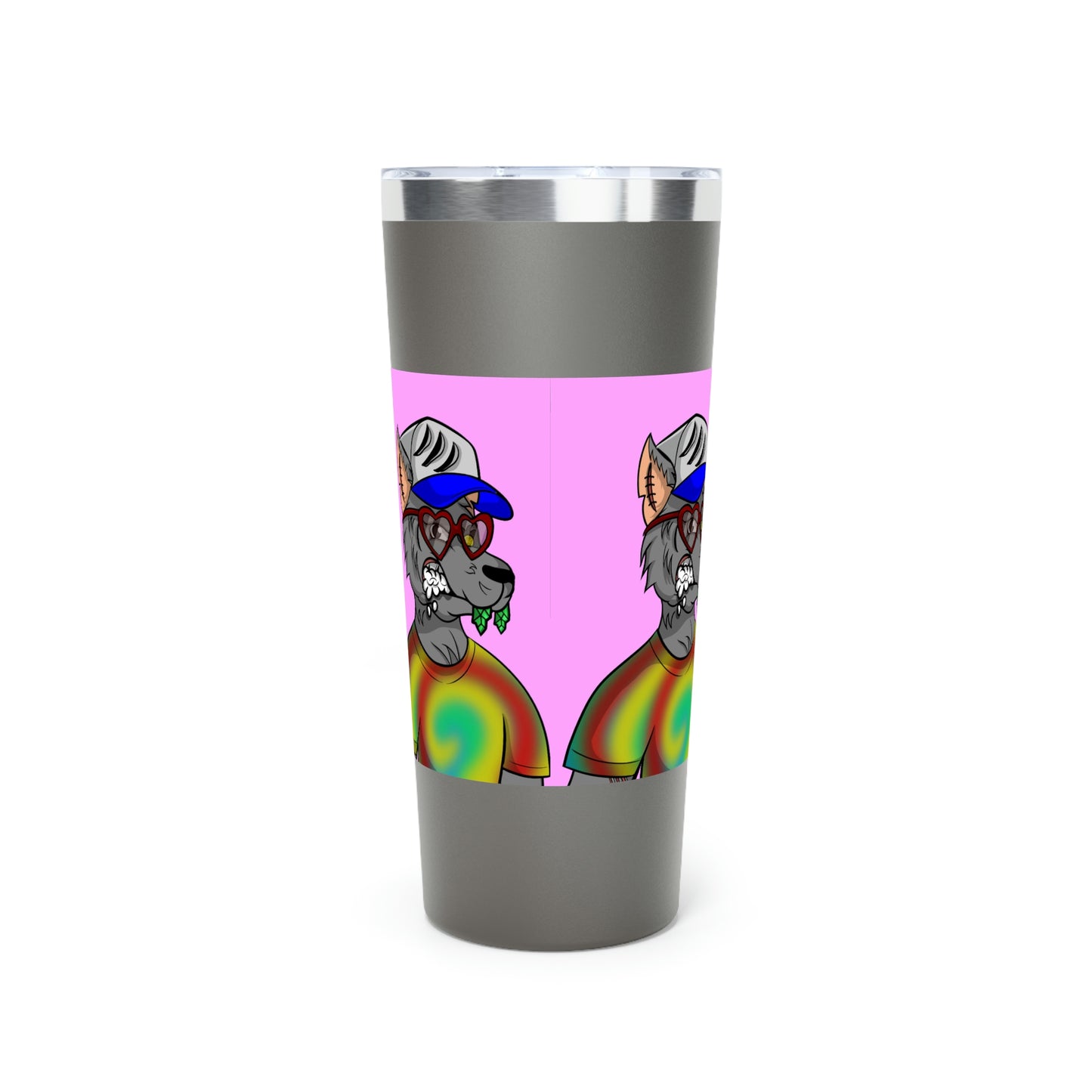 Valentine Heart Wolf Werewolve Tiedye Copper Vacuum Insulated Tumbler, 22oz