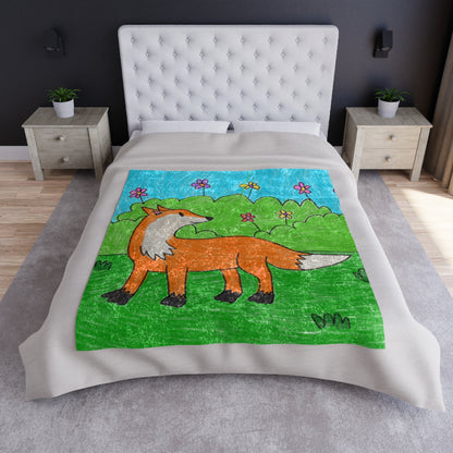 Manta de terciopelo triturado Fox Woodland Animal Foxy