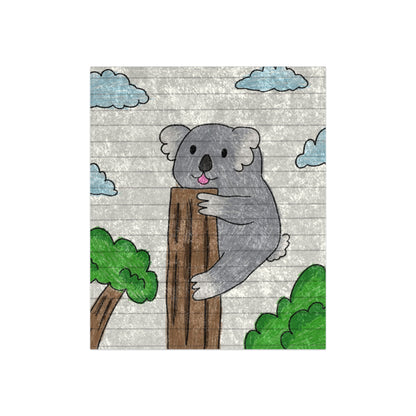 Koala Bear Animal Tree Climber Crushed Velvet Blanket