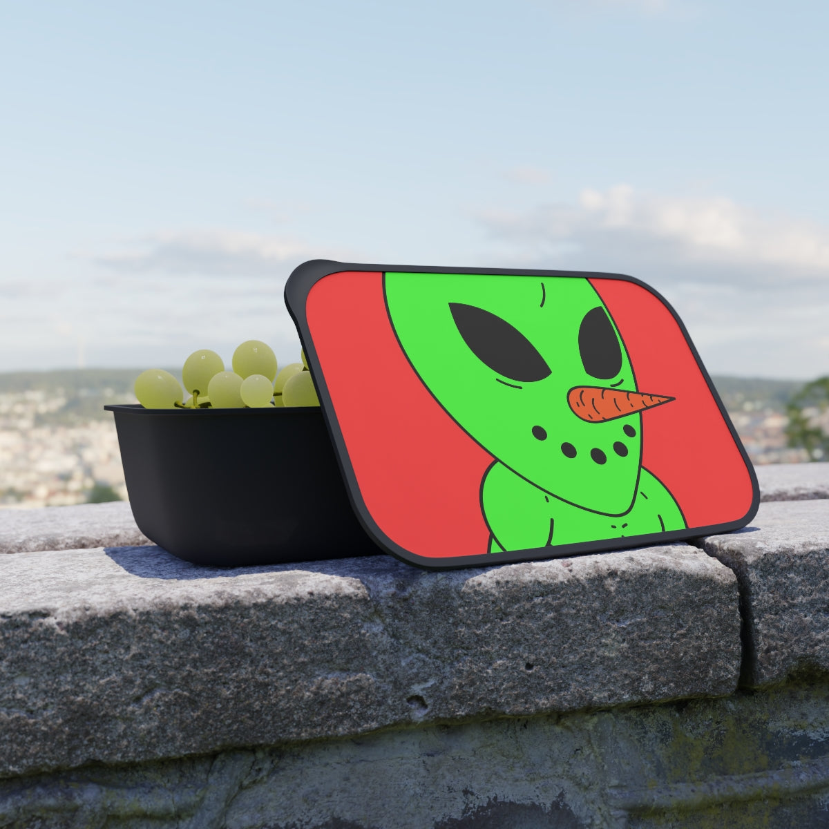 Veggie Visi The Vegetable Visitor Alien PLA Bento Box with Band and Utensils