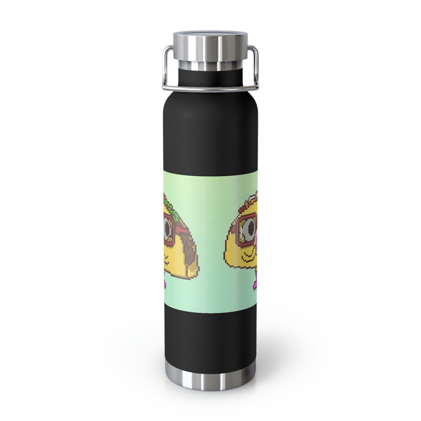 Donut Cartoon Taco Copper Vacuum Insulated Bottle, 22oz