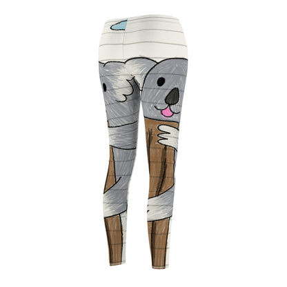 Koala Bear Animal Tree Climber Leggings casuales cortados y cosidos para mujer 