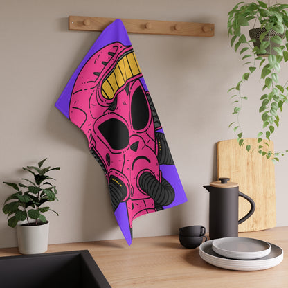 Armored Pink Future Alien Cyborg Machine Visitor Kitchen Towel