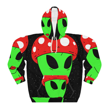 Mushroom Hat Game Cartoon Alien AOP - Sudadera con capucha unisex 