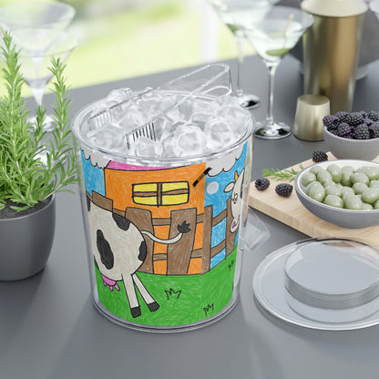 Cow Moo Farm Barn Animal Character Ice Bucket with Tongs