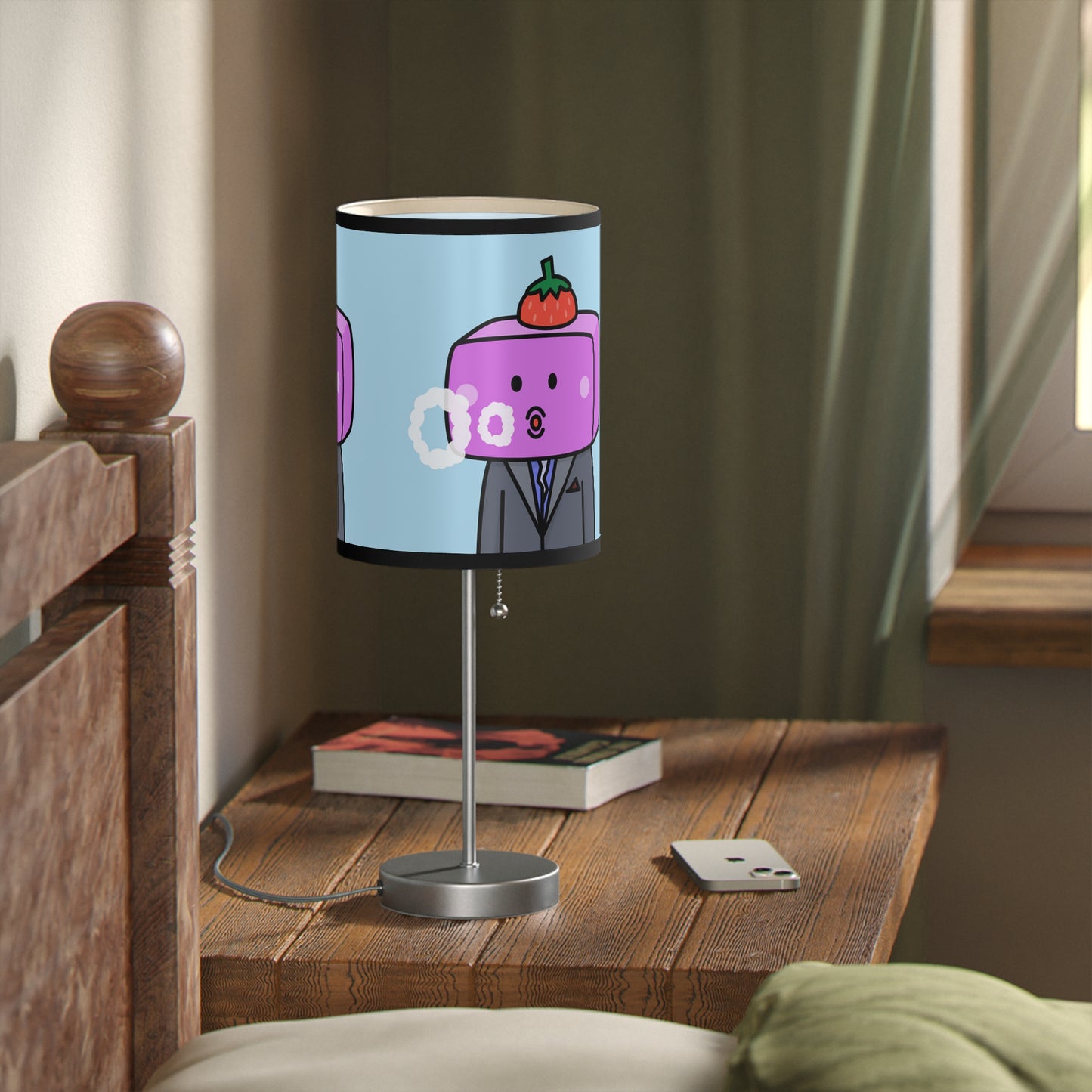 Strawberry Fruit Head Block Lamp on a Stand, US|CA plug