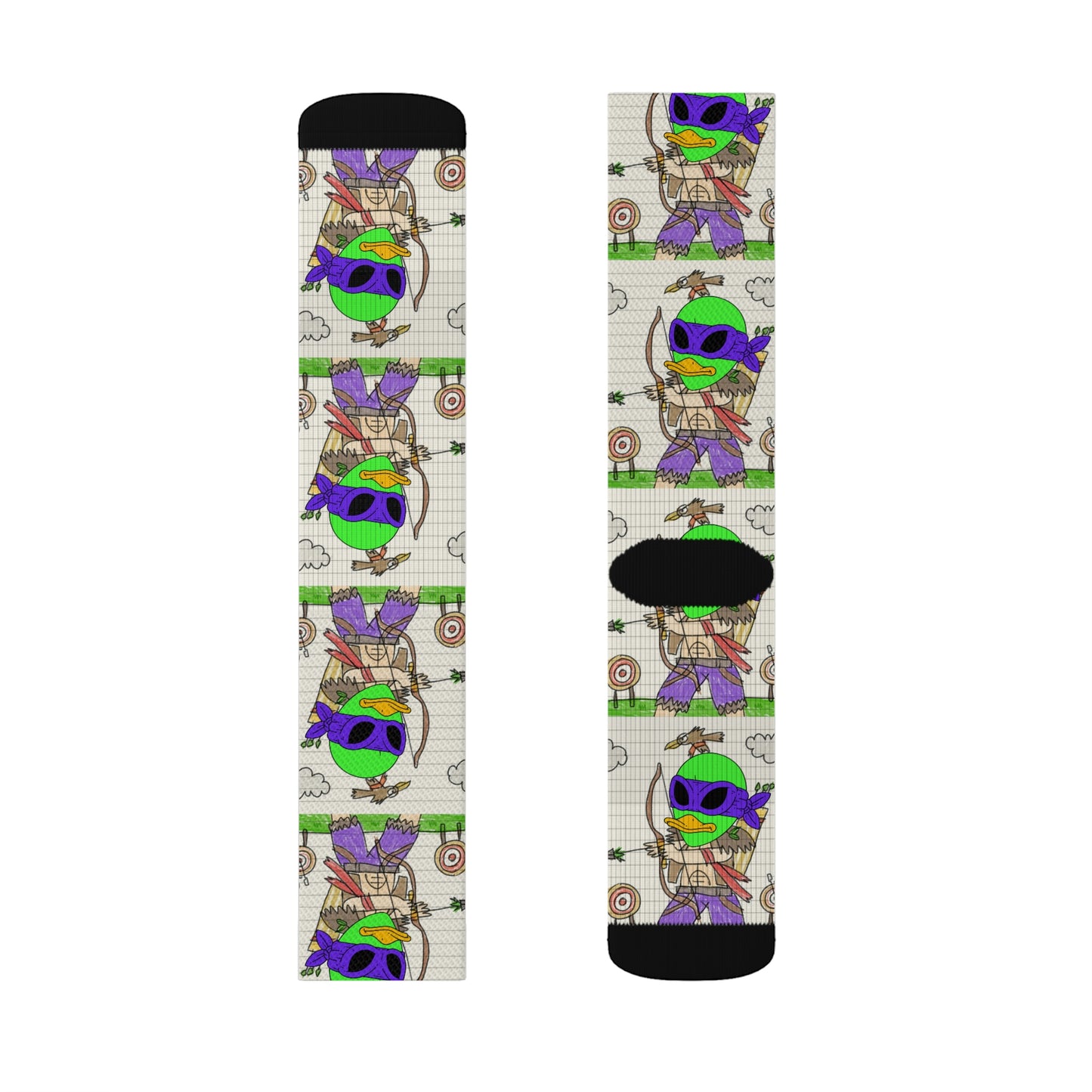 Archer Shooter Alien Bow Arrow Mark Hunter Visitor 751 Sublimation Socks