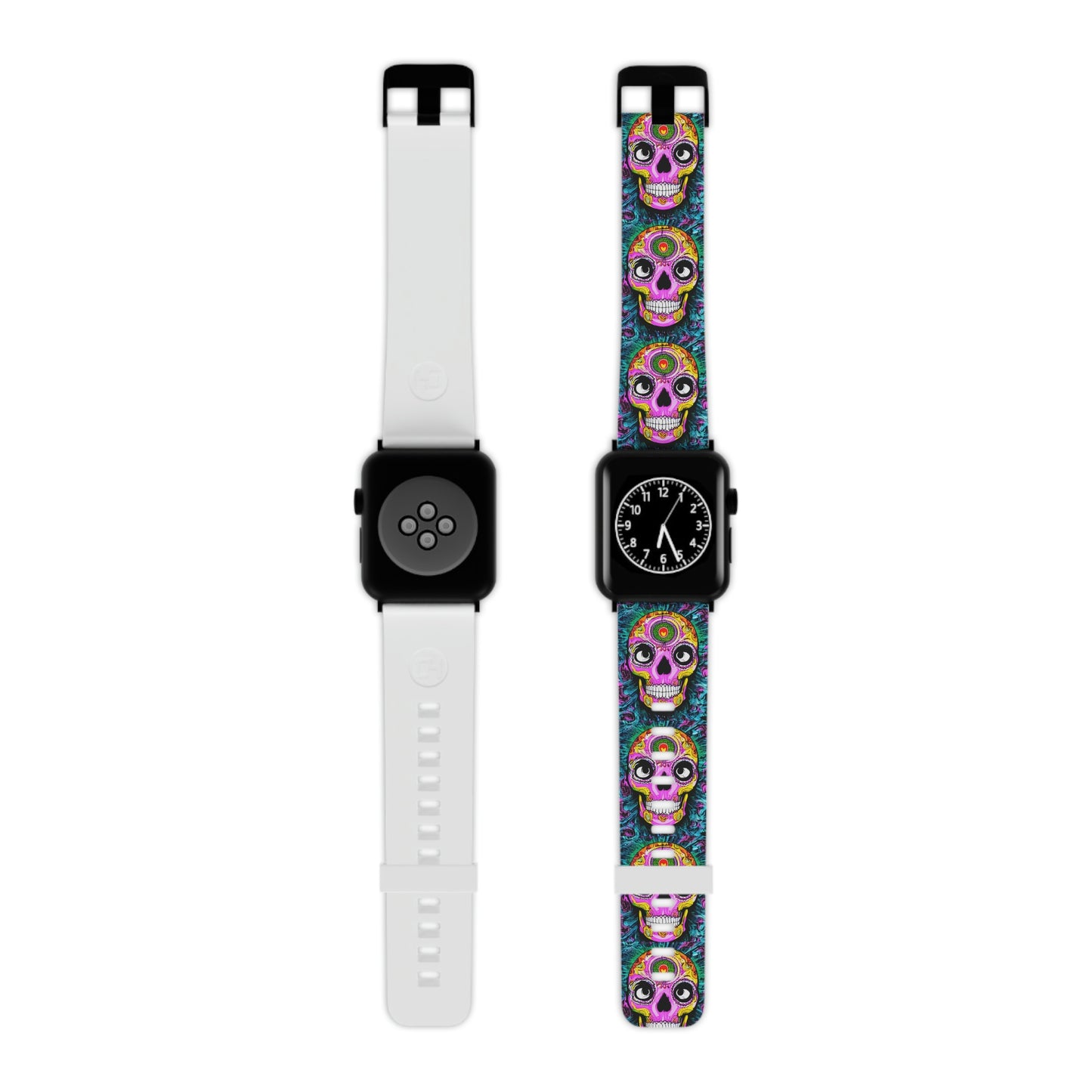 Trippy psychedelic Skull Skeleton Head Face Watch Band for Apple Watch