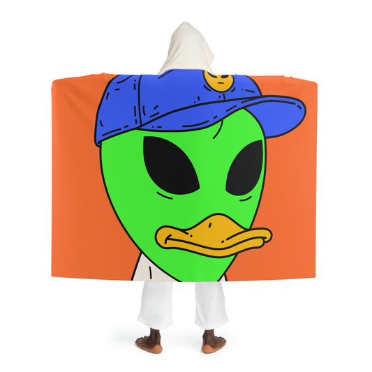 Anti Human Duck Visitor Green Alien Hooded Sherpa Fleece Blanket