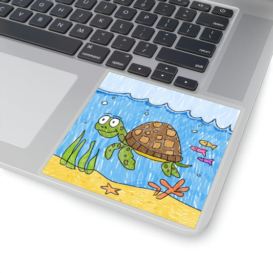 Sea Turtle Beach Sand Ocean Kiss-Cut Stickers