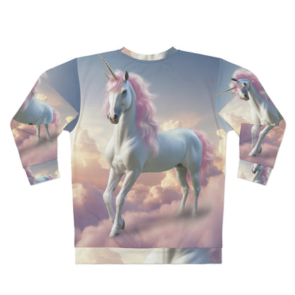 Unicorn &amp; Rainbow Artwork - Sudadera unisex con diseño pastel caprichoso (AOP)